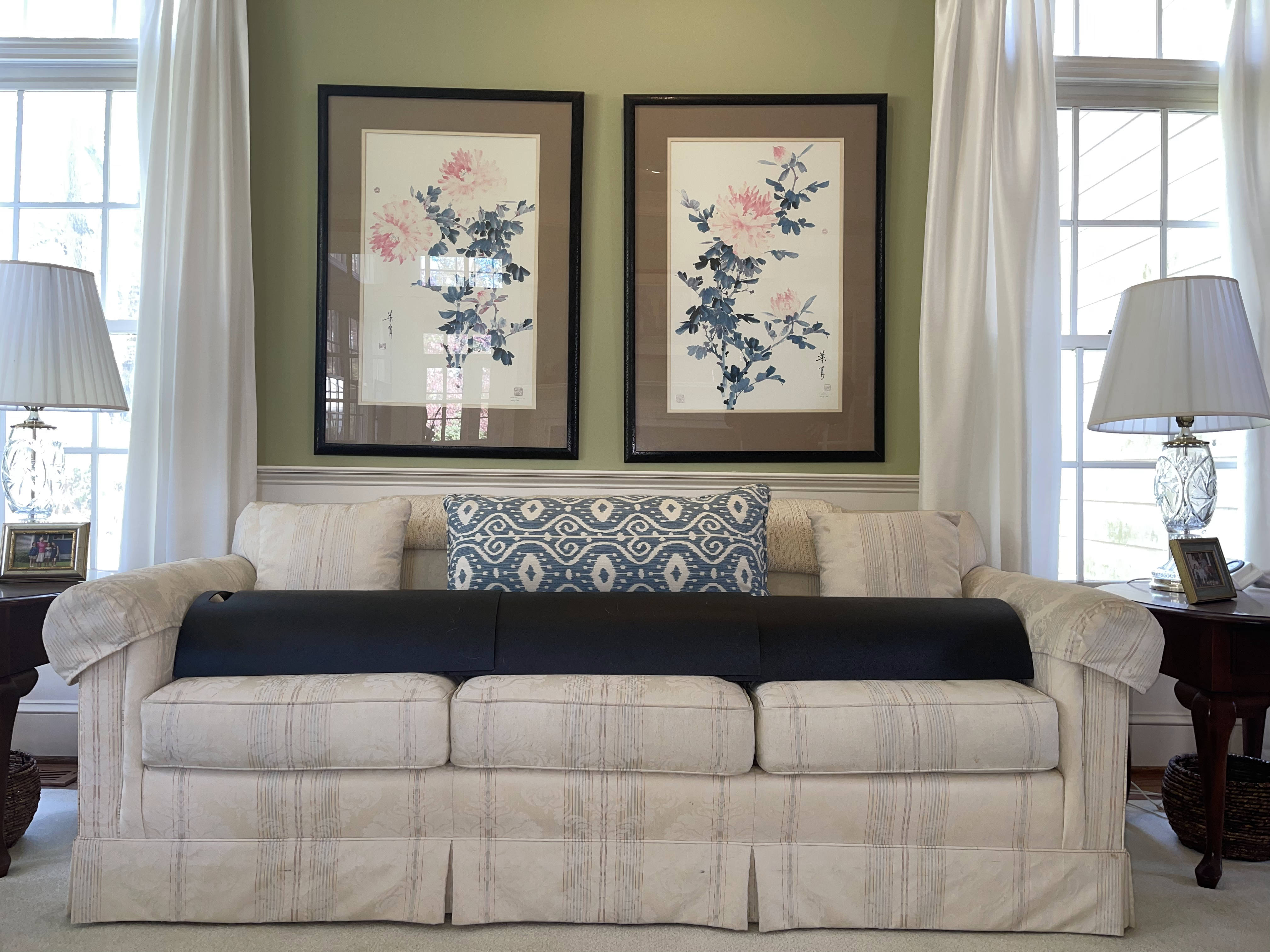 3 DoggOffIt base units on a sofa